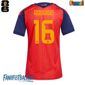 Spania Rodri Hernandez #16 Echipament de Fotbal Replică Mondial 2026 Femei Acasa